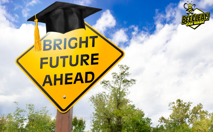 bee-bright-future-ahead-grad-sign